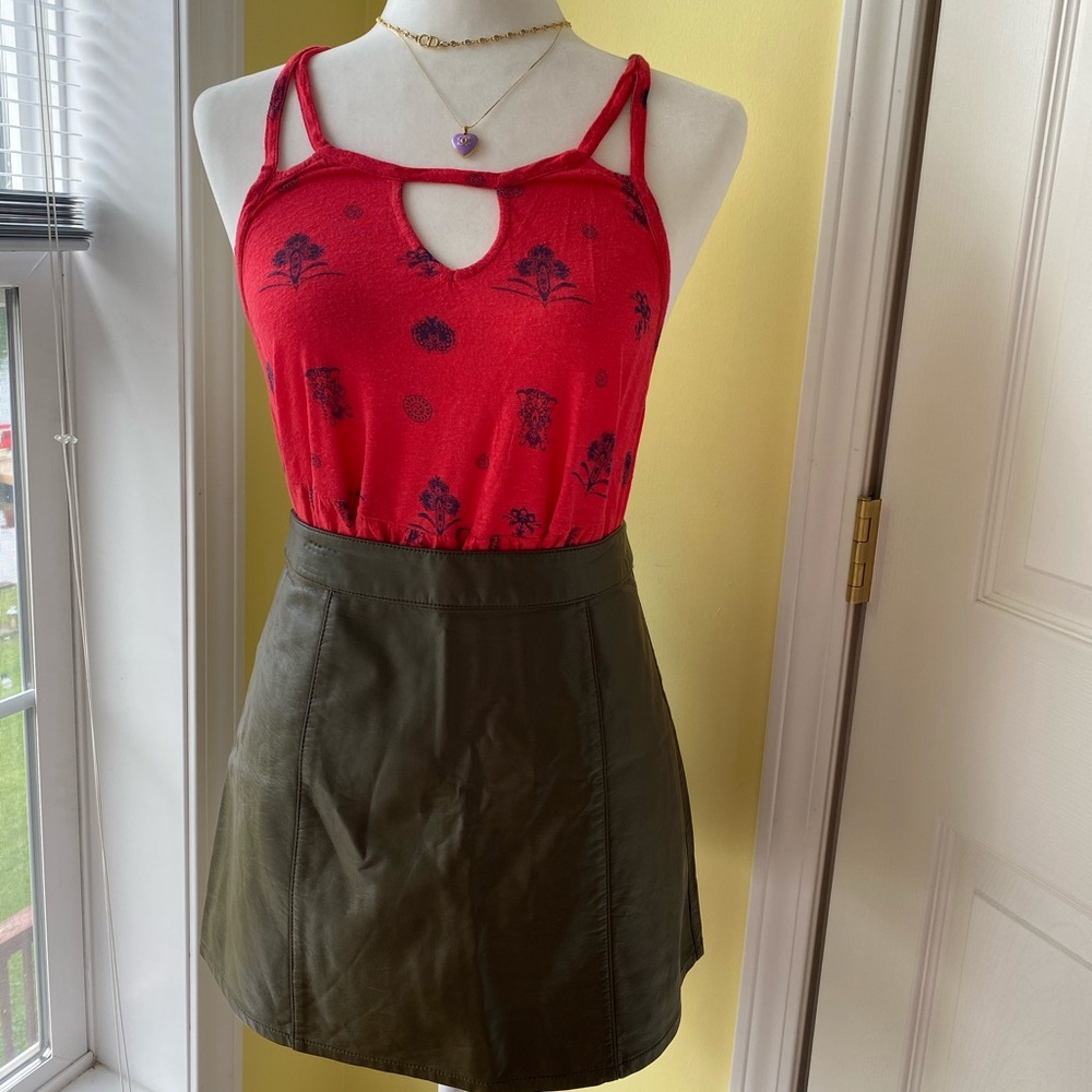 Forever 21 Green Leather Skirt